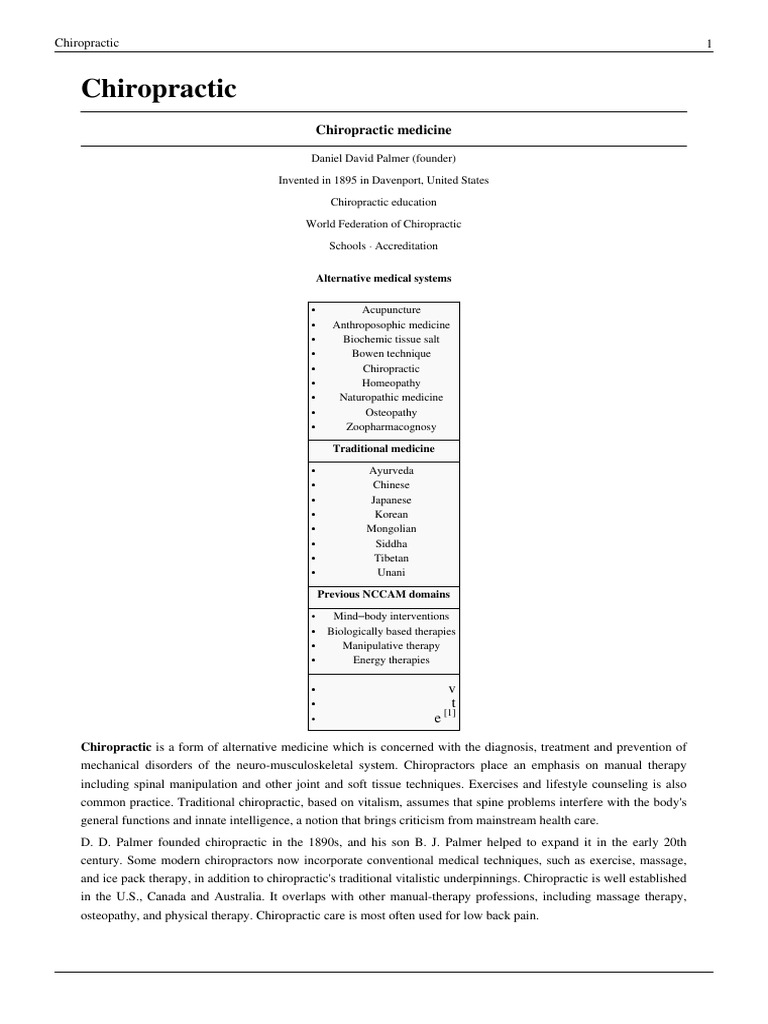 Chiropractic Introduction Chiropractic Alternative Medicine