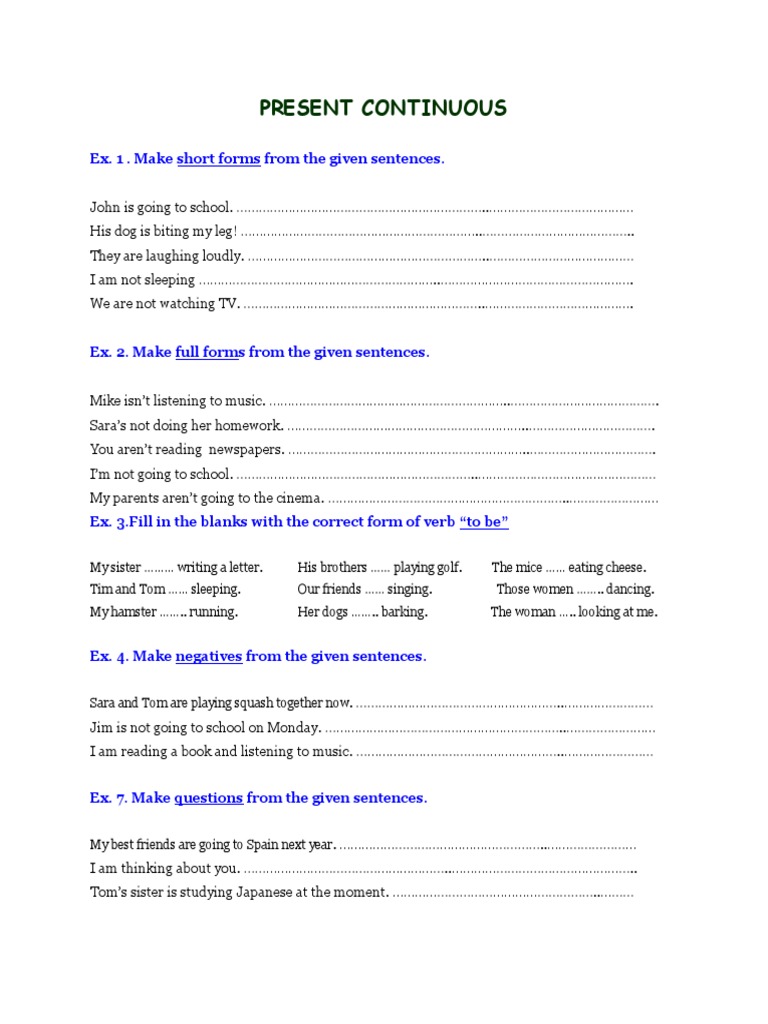 Present Continuous | PDF