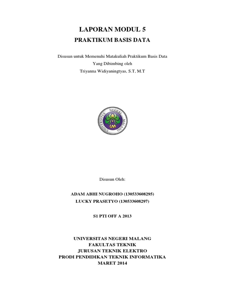 Praktikum Basis Data: Relasi dan Join | PDF | Metode & Bahan Ajar ...