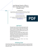 Lateral Bearing Capacity of Piles in Cohesive Soils Based On Soil's Failure Strength Control