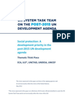 Social Protection: A Development Priority in The Post-2015 UN Development Agenda