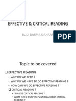 EFFECTIVE & CRITICAL READING by DR - BUDHI