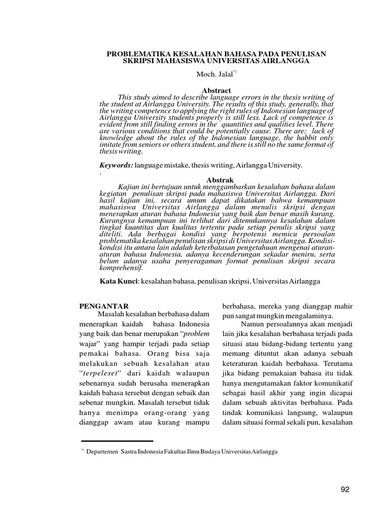 Penulisan Skripsi Yang Baik Dan Benar Ide Judul Skripsi Universitas