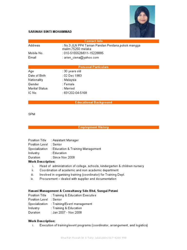 Contoh Resume