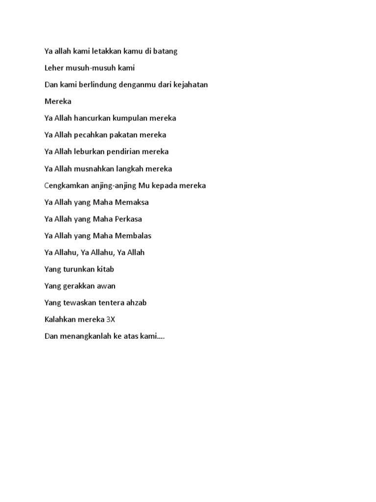 Qunut Nazilah Unic Pdf