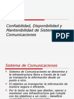 Confiabilidad Disponibilidad y Mantenimiento de Sistemas de Telecomunicaciones