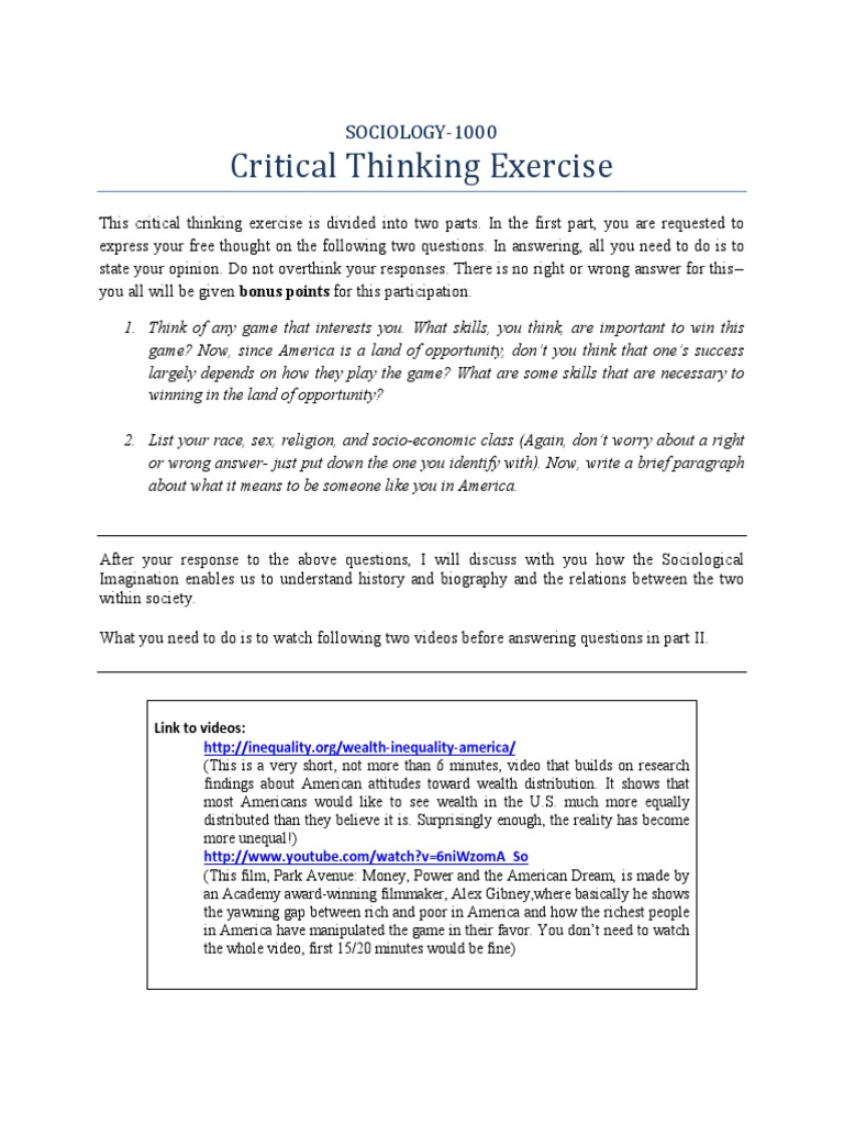 Critical thinking exercises for adults image
