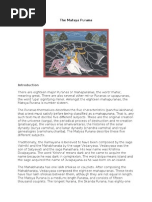 The Matsya Purana With Introduction English Pdf Puranas Vishnu