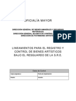 Lineamientos para El Registro y Control de Bienes Artisticos PDF