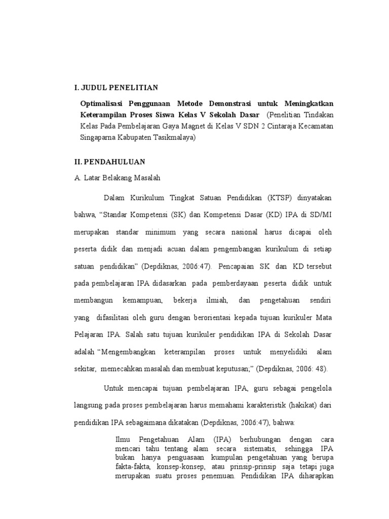 Contoh Proposal PTK | PDF | Karier & Perkembangan