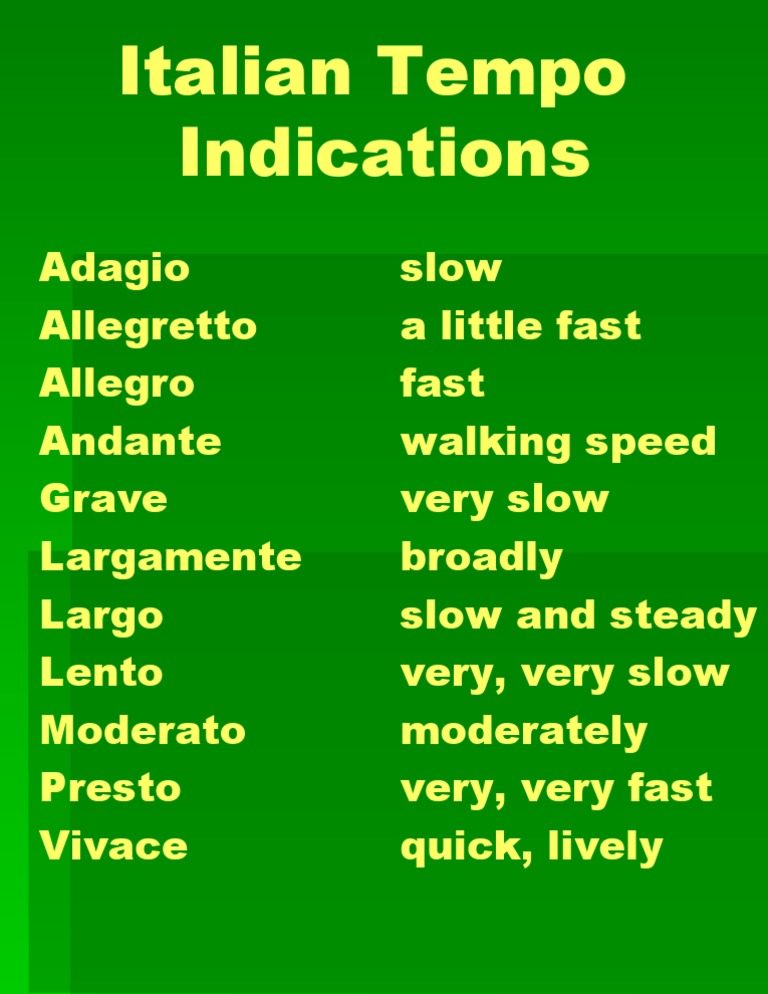 Italian Tempo Markings Explained | PDF