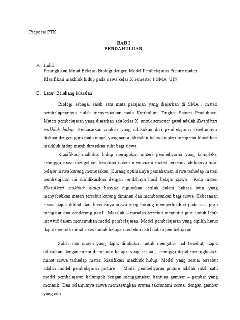 Proposal PTK 2009 | PDF | Karier & Perkembangan