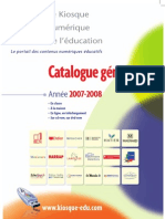 Catalogue 2007-2008 Du Kiosque Numérique de L'éducation