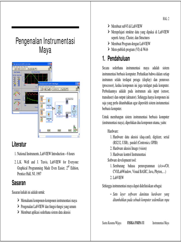 Pengenalan Instrument Maya | PDF | Metode & Bahan Ajar
