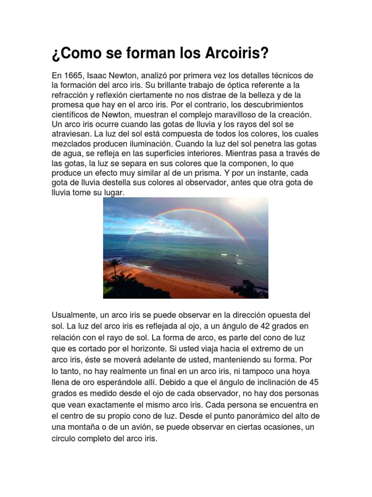 Como Se Forman Los Arcoiris | PDF | Arco iris | Ligero