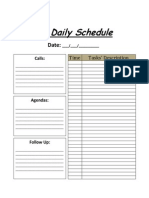 Daily Schedule Template