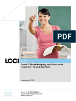 Level 2 Book-Keeping and Accounts: Teachers ' Toolkit (Sample)