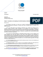 2009-10-22 - Letter from OECD Investment Committee to the Global Compact Office