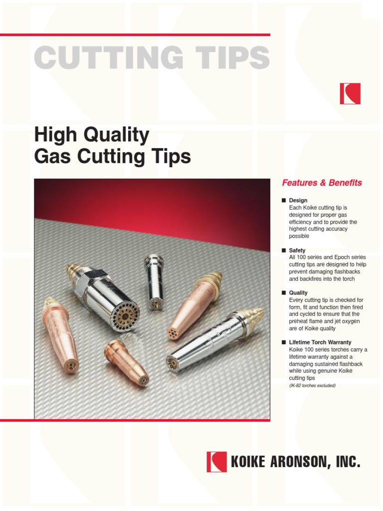 Koike Cutting Tips Cat PDF Industrial Processes Gases