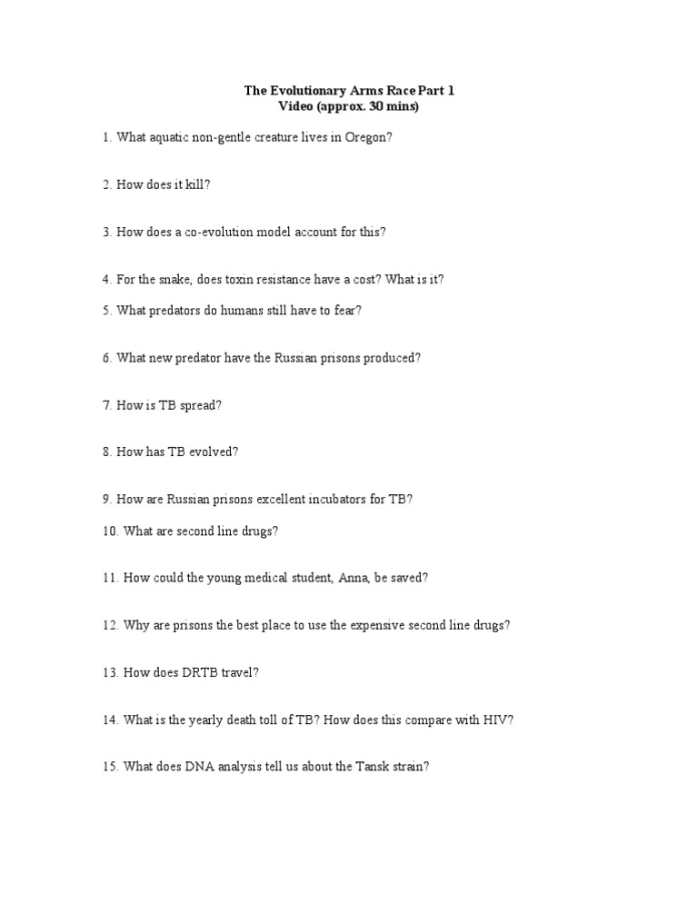 The Evolutionary Arms Race Part 1 PDF