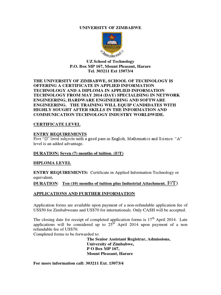 University of Zimbabwe School of Techn