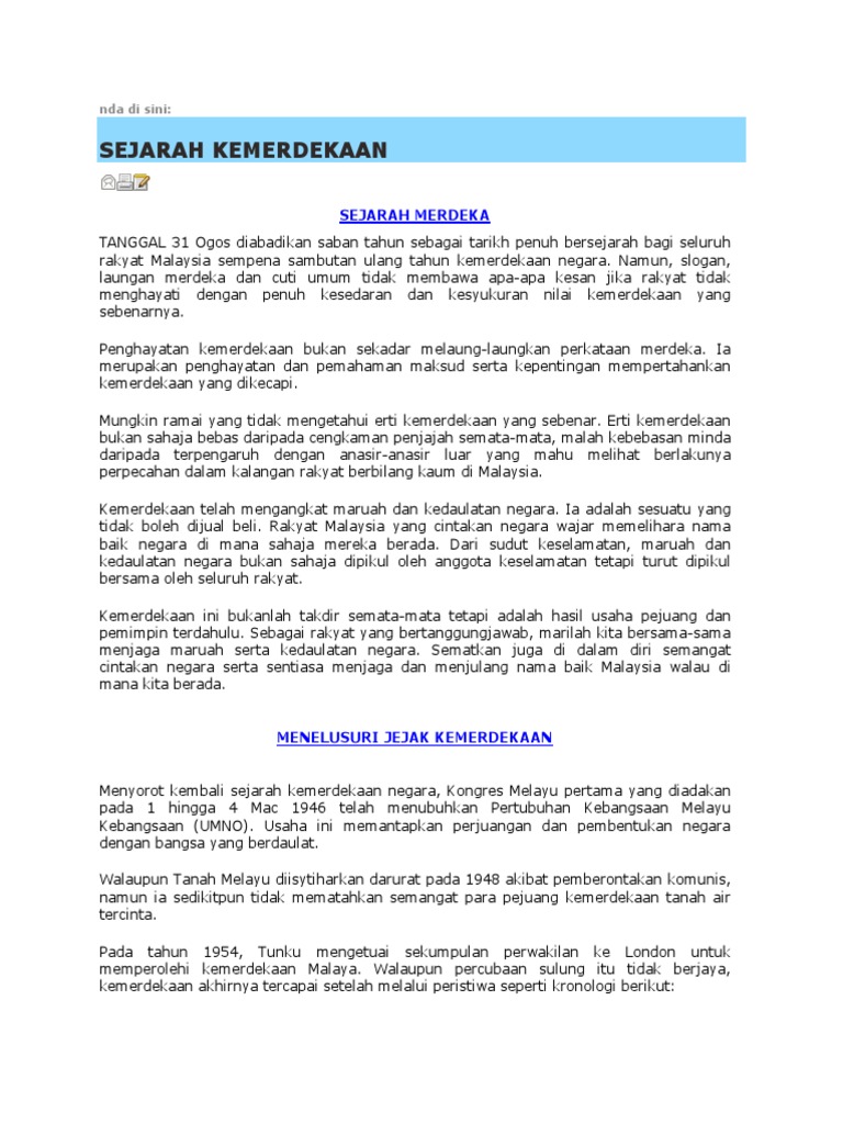 Kemerdekaan Malaysia Pdf