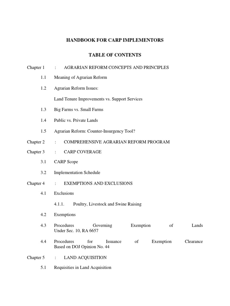 Handbook For Carp Implementors1 | PDF | Lease | Eminent Domain