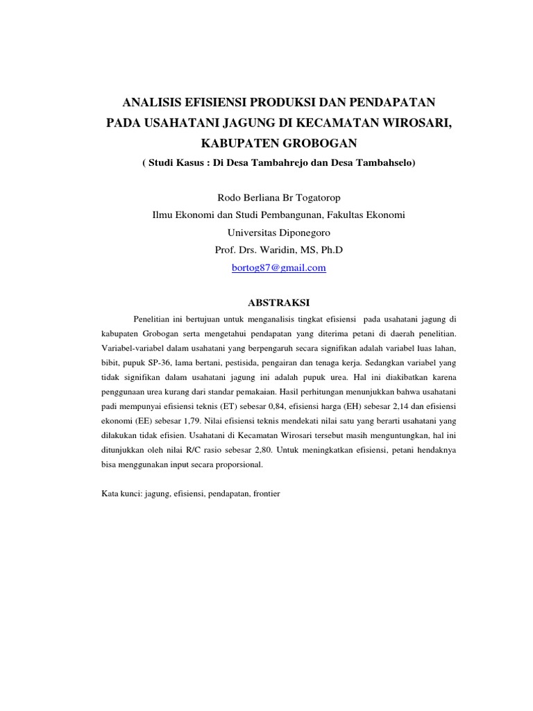 Jurnal Analisis Usahatani Jagung 2