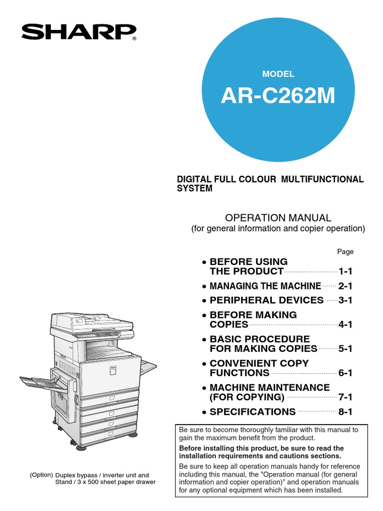 sharp Arc262m Om Gb | Ac Power Plugs And Sockets | Fax