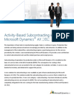 Activity Based Subcontracting in AX 2012 R2