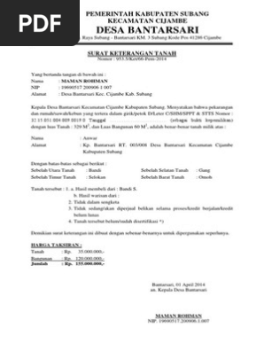 Surat Keterangan Tanah
