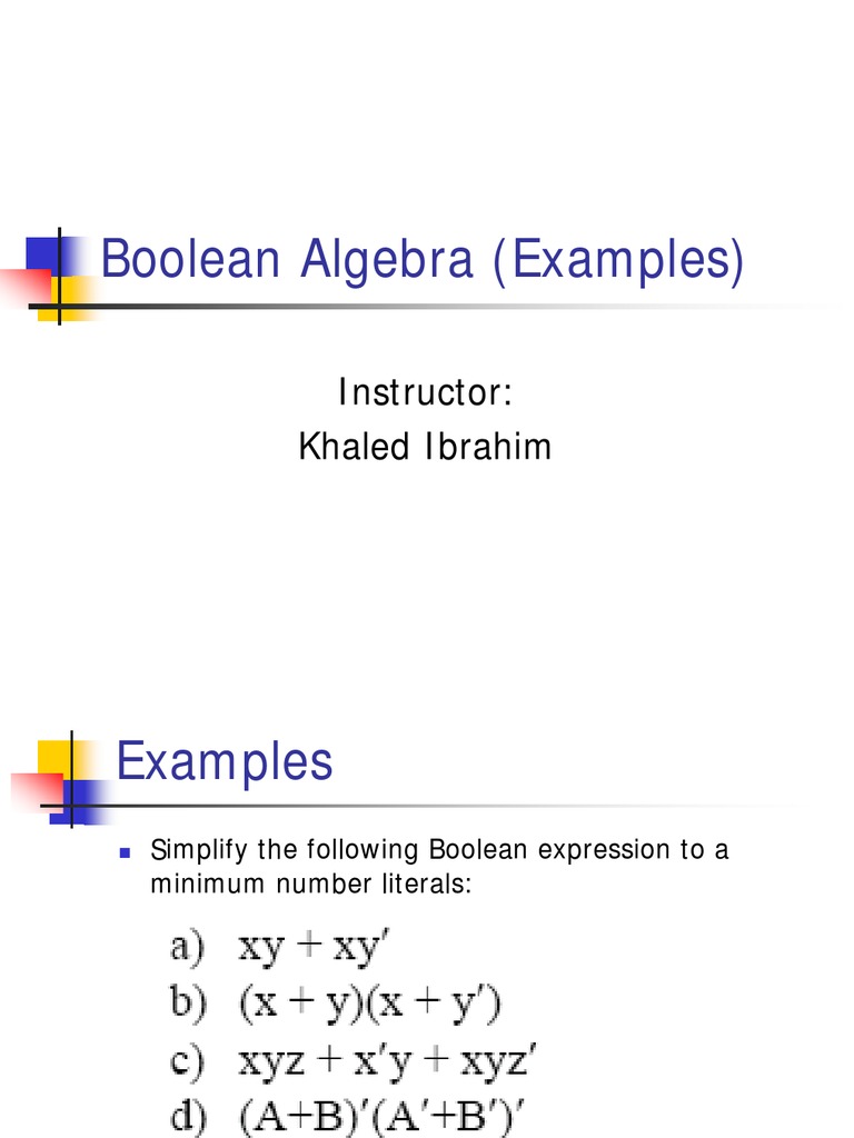 what is boolean algebra definition