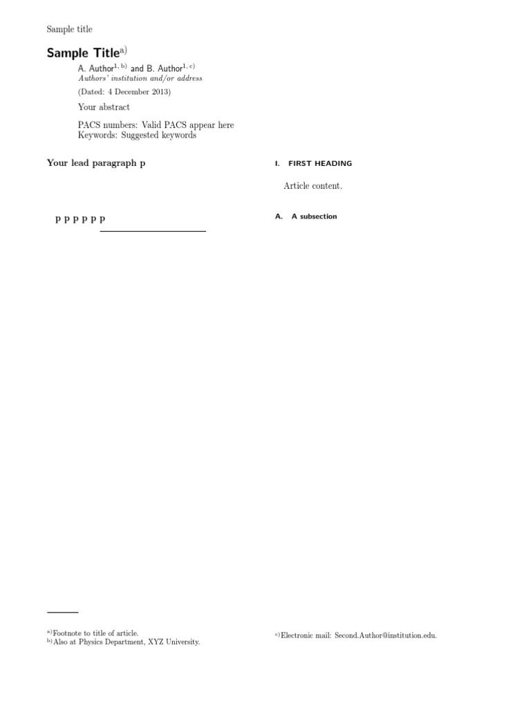 Sample Title and Abstract Overview | PDF