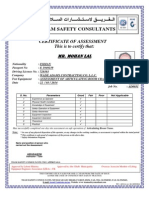 Team Safety Consultants: Certificate of Assessment This Is To Certify That