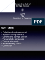 Comparative Study of Savings Account of Hdfc Rbl Sbt