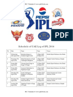 IPL 2014 Schedule
