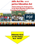 R.A. 10157 Kindergarten Education Act Summary