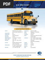 Blue Bird Vision School Bus Specification Sheet (Cat Engine)