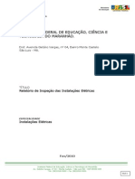 Relatório de inspeção das instalações elétricas do IFMA Campus Monte Castelo