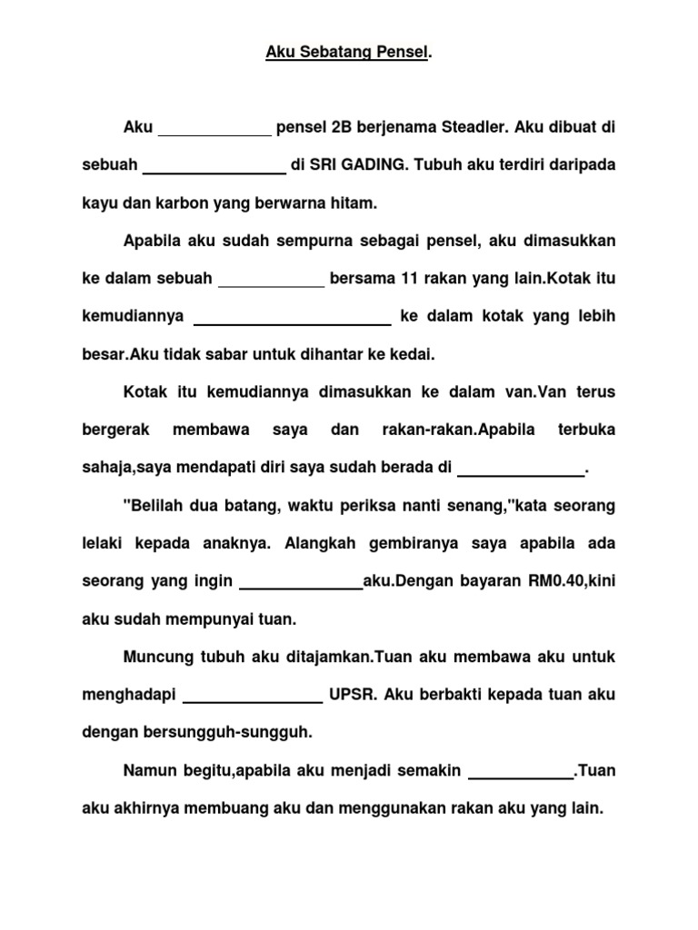 Aku Sebatang Pensel Pdf