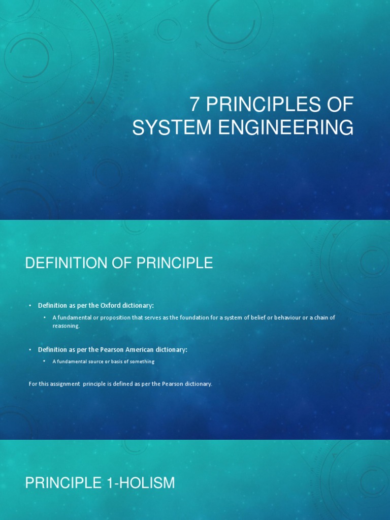 7 Principles of System Engineering | Systems Engineering | Critical ...