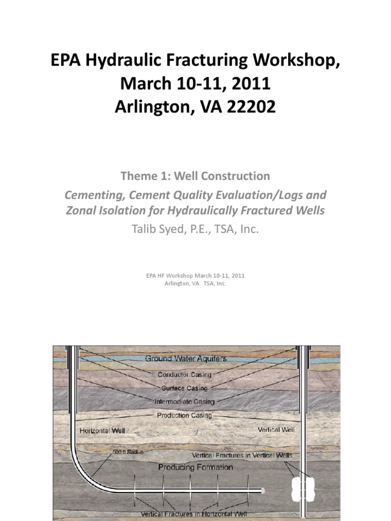 Cementing and Zonal Isolation for Hf Wells Casing (Borehole