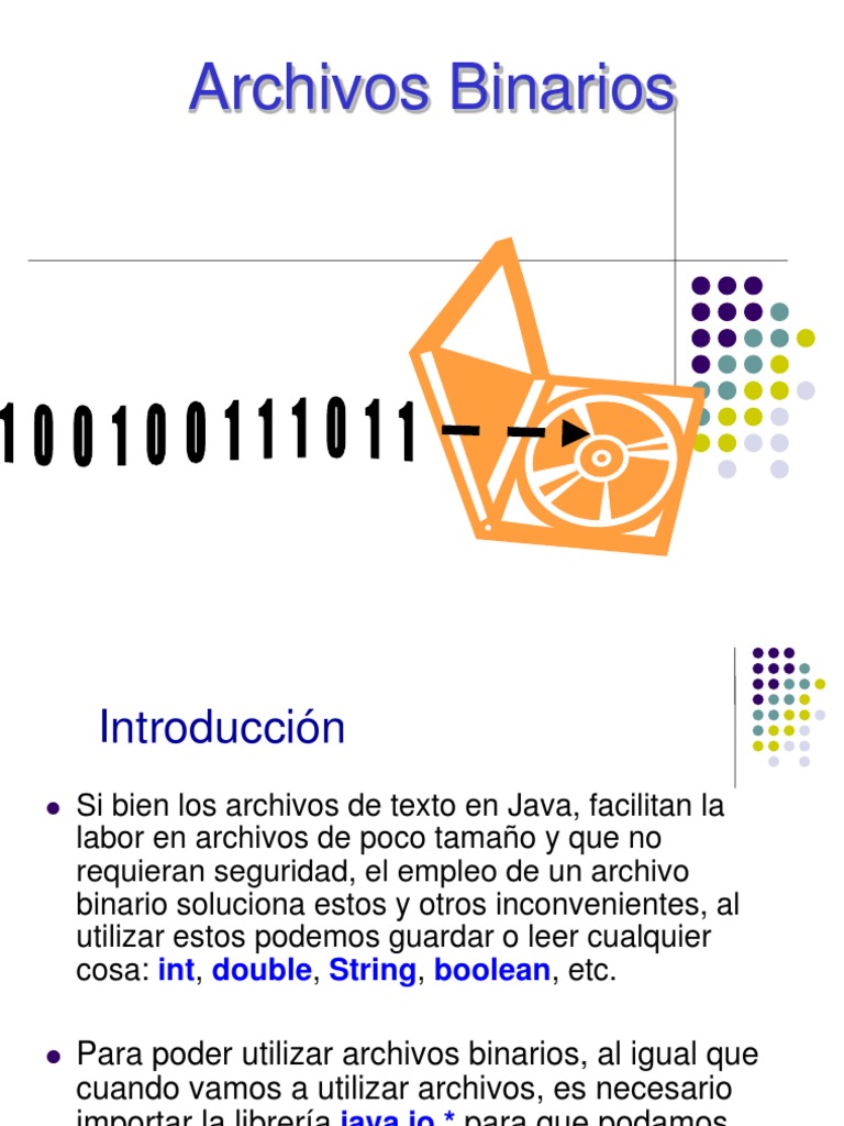 Manejo de Archivos Binarios en Java | PDF | Archivo de computadora ...