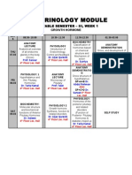 Endocrinology Module: Time Table Semester - Iii, Week 1