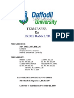 Term Paper: Prime Bank LTD