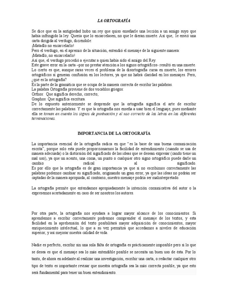 Importancia de la Ortografía en la Comunicación | PDF | Semiótica ...