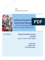 Institutional Arrangements for Natural Disaster Management