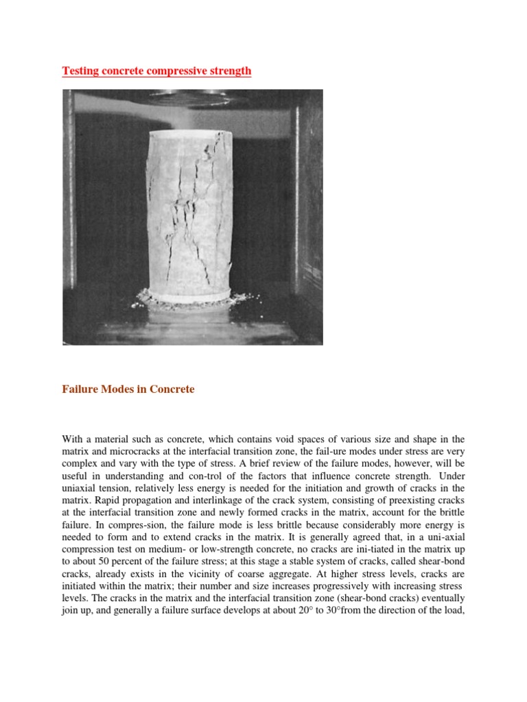 Concrete Compressive Strength Factors | PDF | Fracture | Strength Of ...