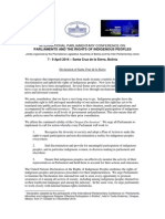 IPU Declaration of Santa Cruz de la Sierra 2014