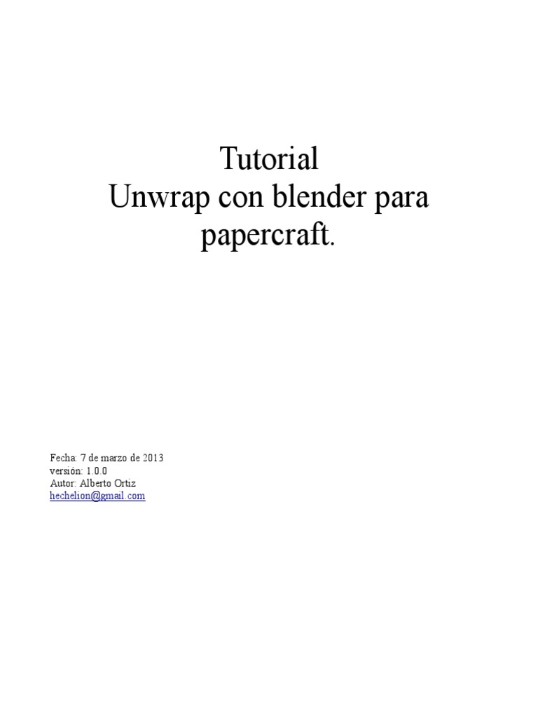 Tuto Unwrap Blender Papercraft PDF La interacción personaordenador